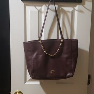 Purple tote with matching clutch